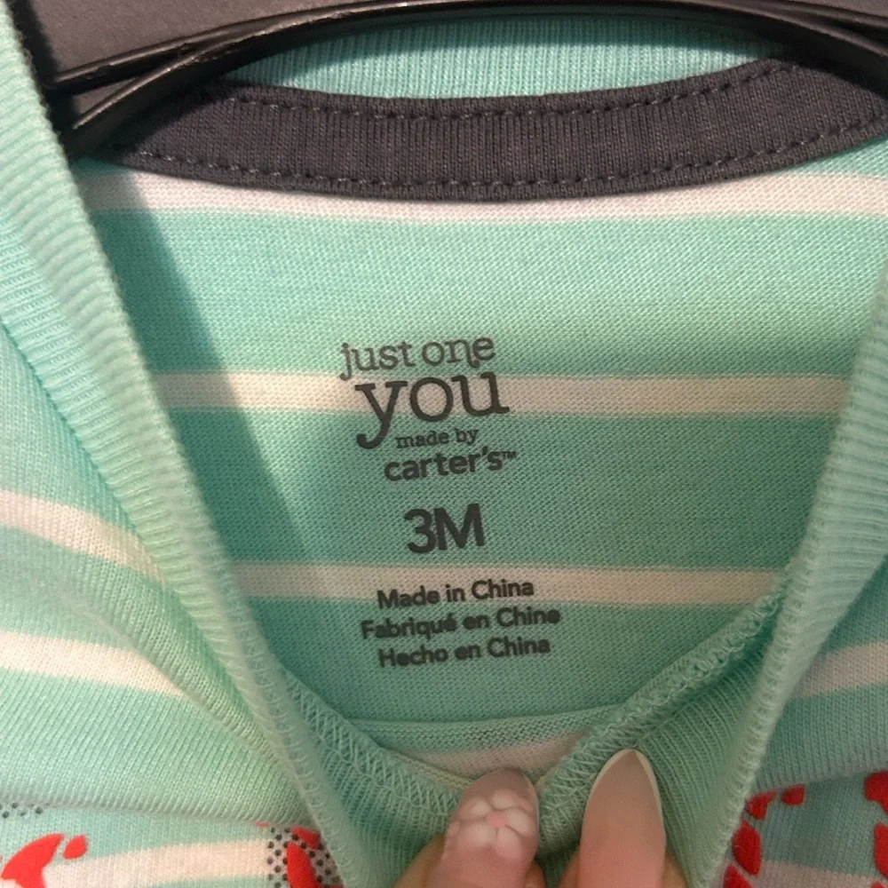 Carter's Mint Green Striped Tee with Nautical Print